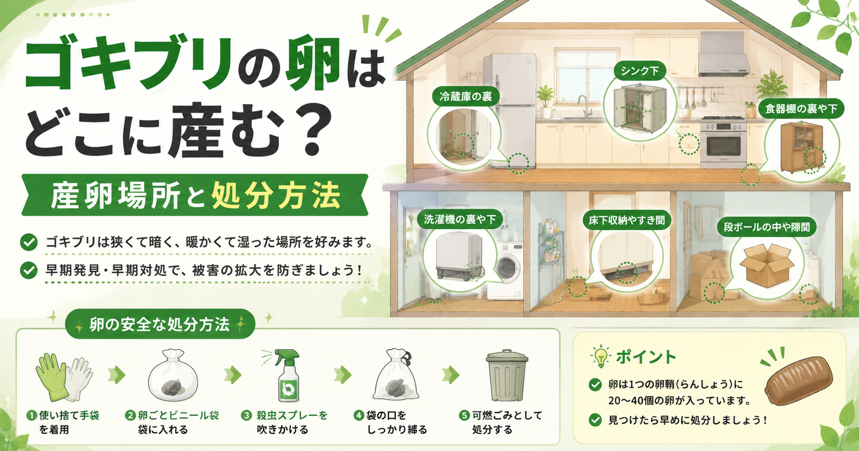 ゴキブリ 卵 どこに産む