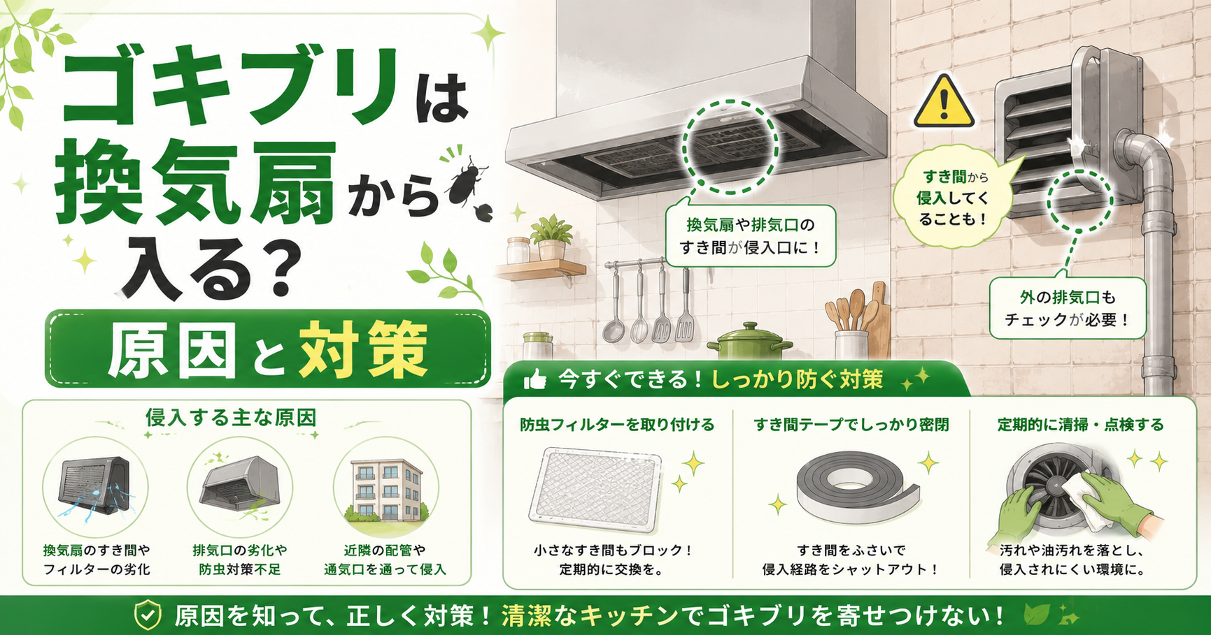 ゴキブリ換気扇 侵入対策