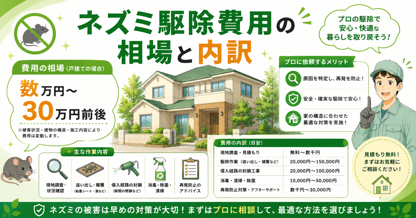 ネズミ駆除費用 相場 内訳
