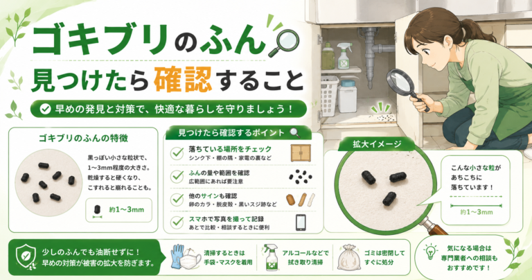 ゴキブリのふん見つけたら確認すること