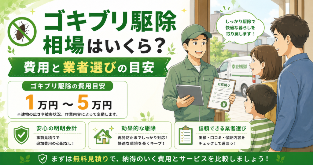 ゴキブリ駆除相場 費用目安