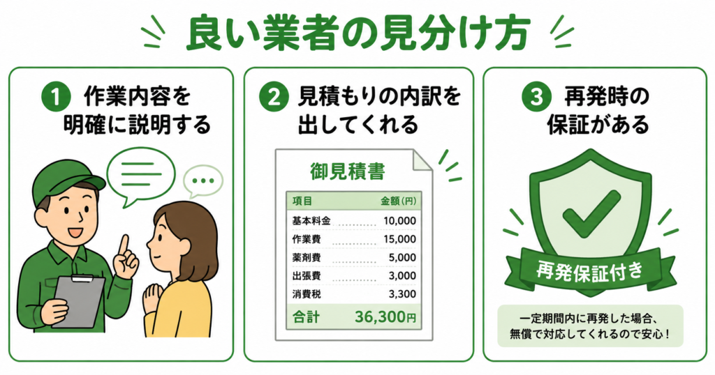 ゴキブリ駆除業者の選び方 チェックポイント3つ