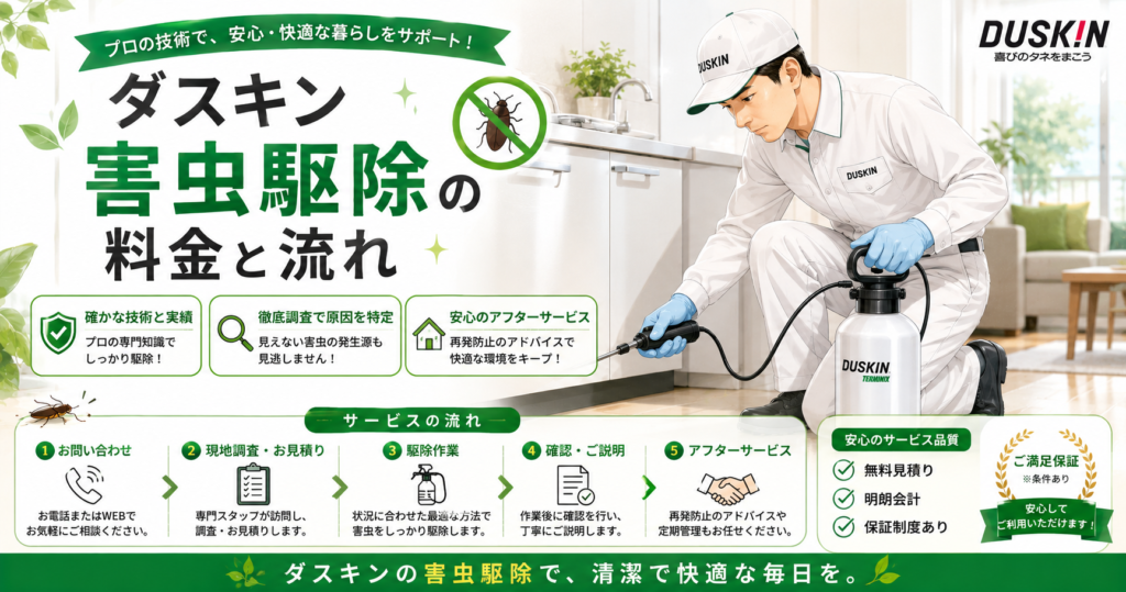 ダスキン害虫駆除サービスのプロが作業するイメージ