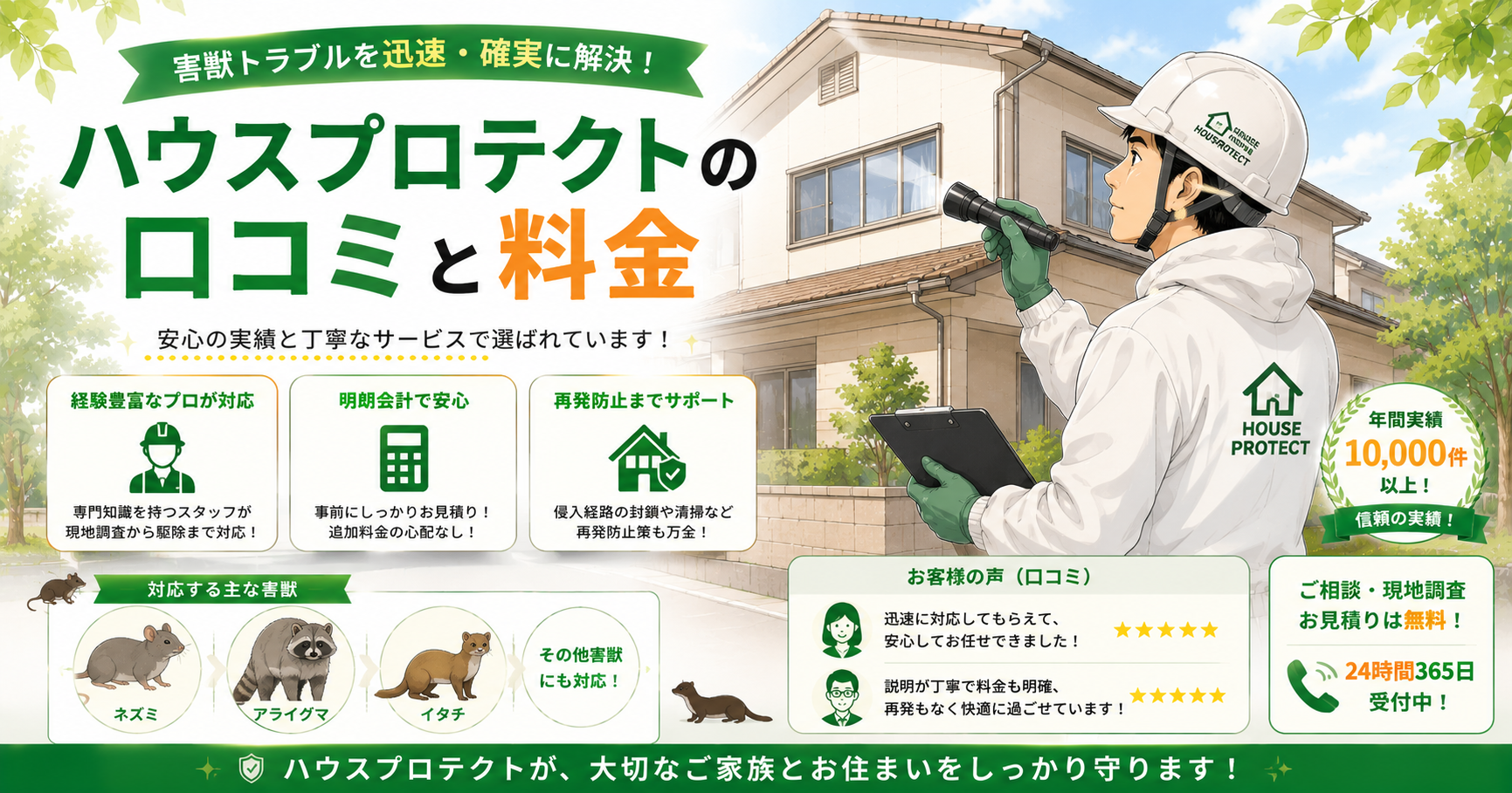 ハウスプロテクト 口コミ 害獣駆除