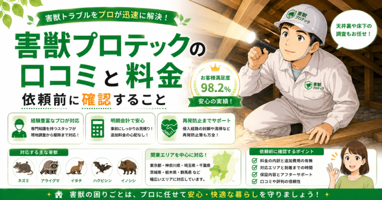 害獣プロテックの口コミと料金｜依頼前に確認すること