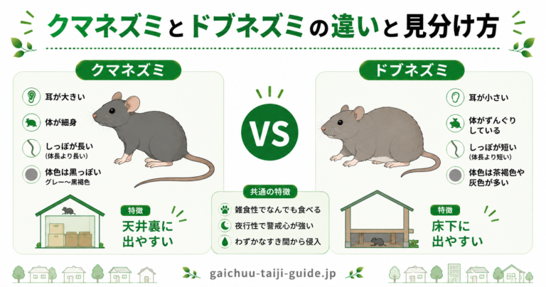 クマネズミとドブネズミの違いと見分け方