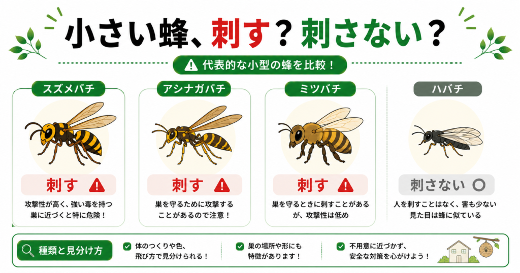 蜂が小さいけど危険？種類と見分け方