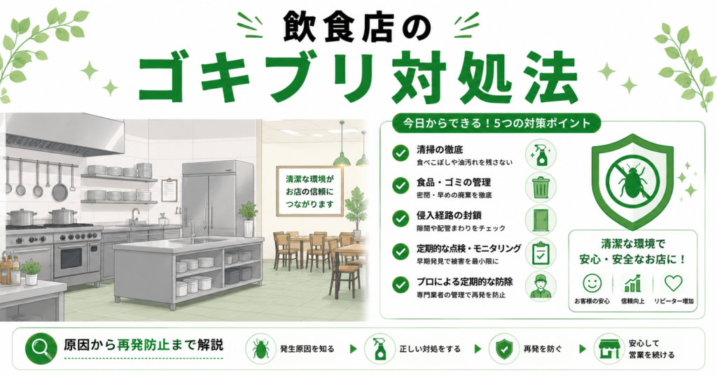 飲食店のゴキブリ対処法｜原因から再発防止まで解説