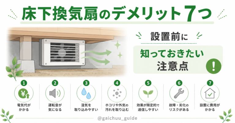床下換気扇のデメリット7つ｜設置前に知っておきたい注意点