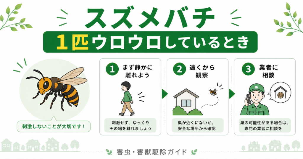 スズメバチ1匹ウロウロ 対処法と巣の確認手順