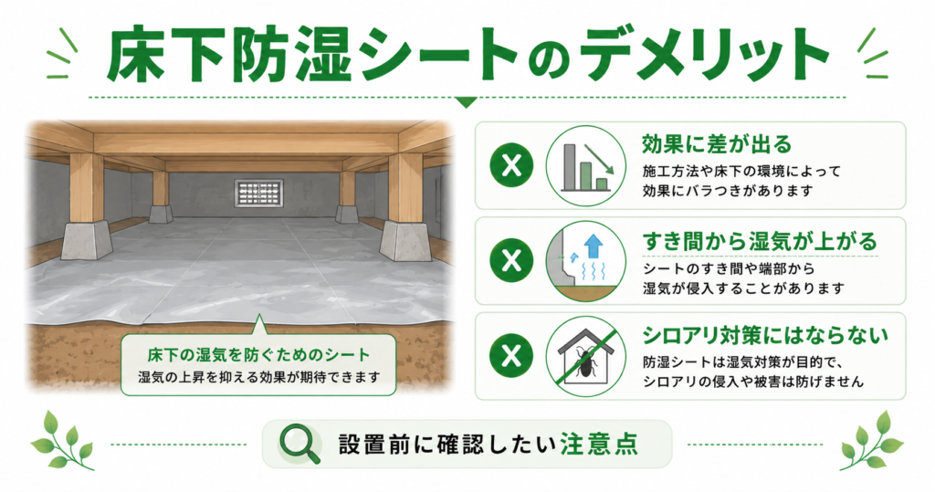 床下防湿シートのデメリット｜設置前に確認したい注意点