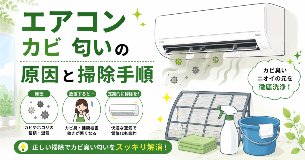 エアコン カビ 匂い｜原因と自分でできる掃除手順