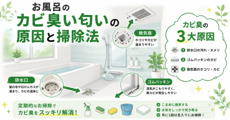 お風呂のカビ臭い匂いの原因と掃除法｜消えない場合も解説