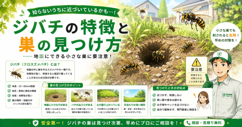 ジバチの特徴と巣の見つけ方