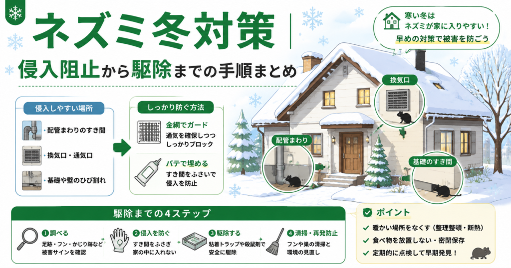 ネズミ冬対策｜侵入阻止から駆除までの手順まとめ