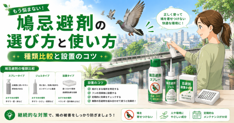 鳩忌避剤の選び方と使い方｜種類比較と設置のコツ