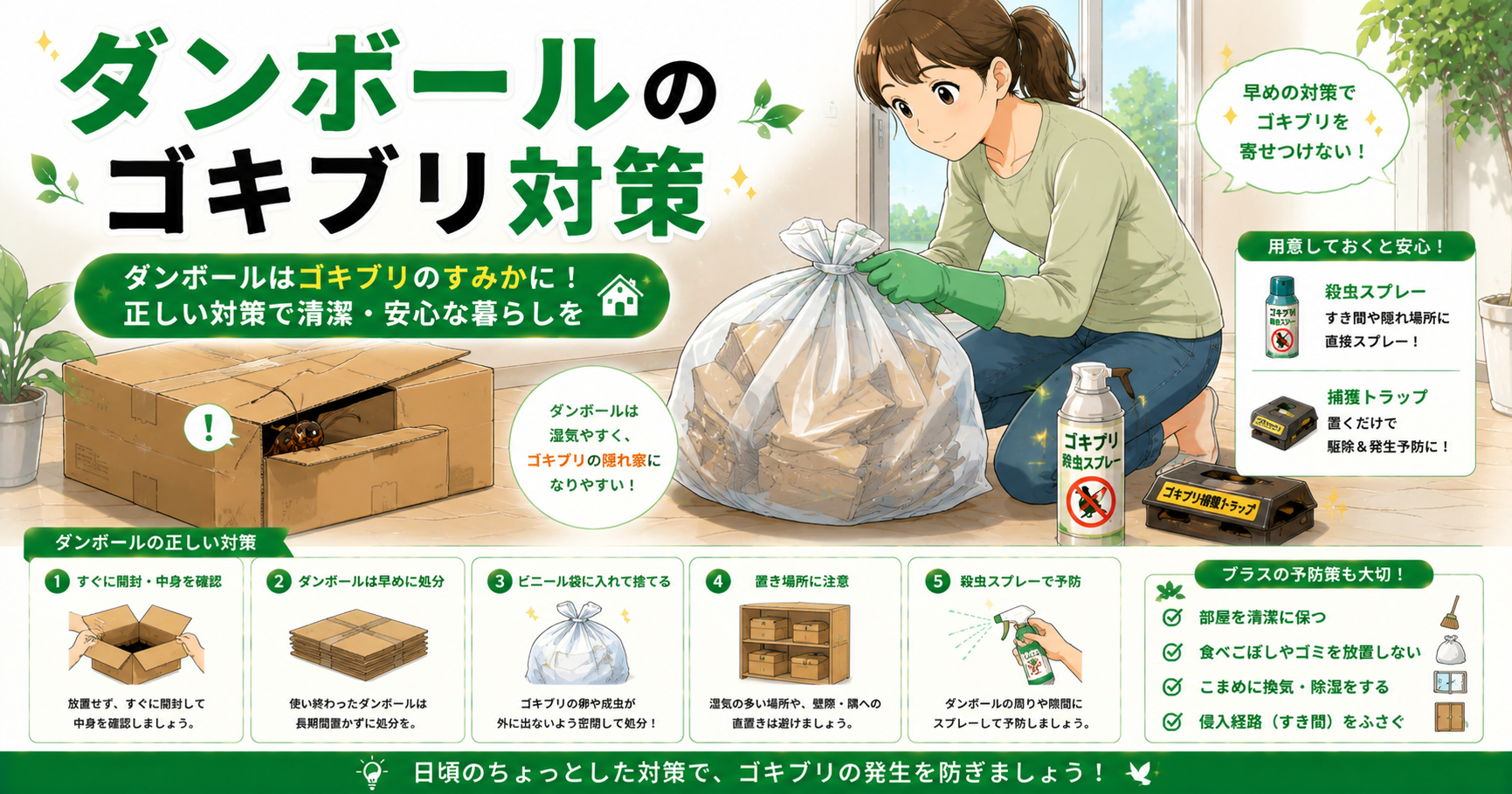 ダンボールゴキブリ対策のイメージ図