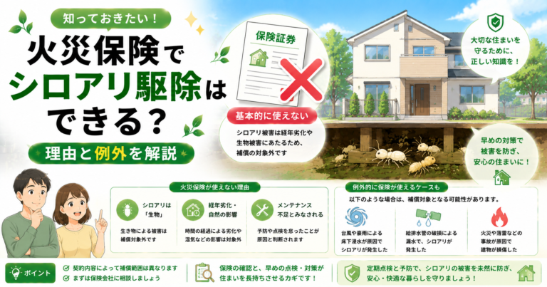 火災保険でシロアリ駆除はできる？理由と例外を解説