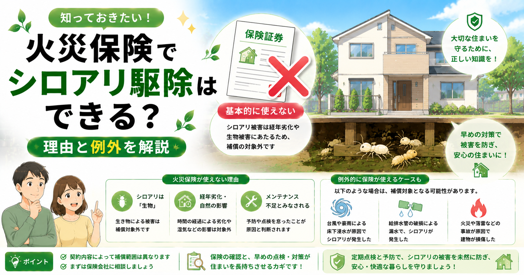 火災保険 シロアリ 使えるか理由と例外を解説