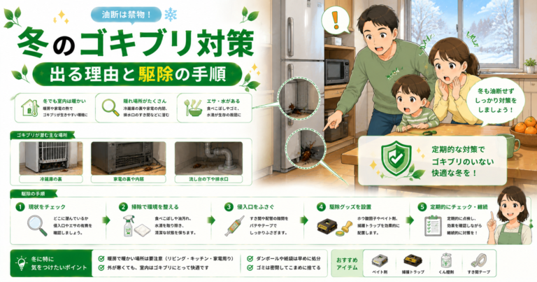 冬のゴキブリ対策｜出る理由と駆除の手順