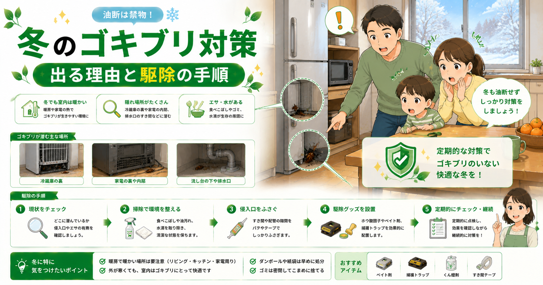 ゴキブリ冬 対策
