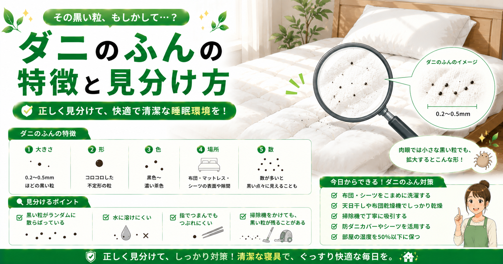ダニのふん 見分け方