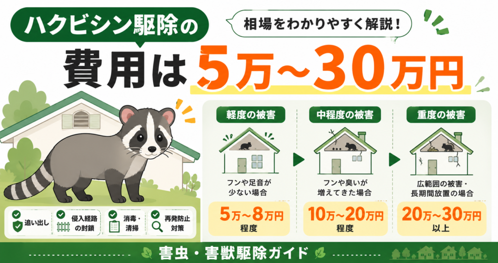 ハクビシン駆除の費用相場は？料金内訳と業者比較