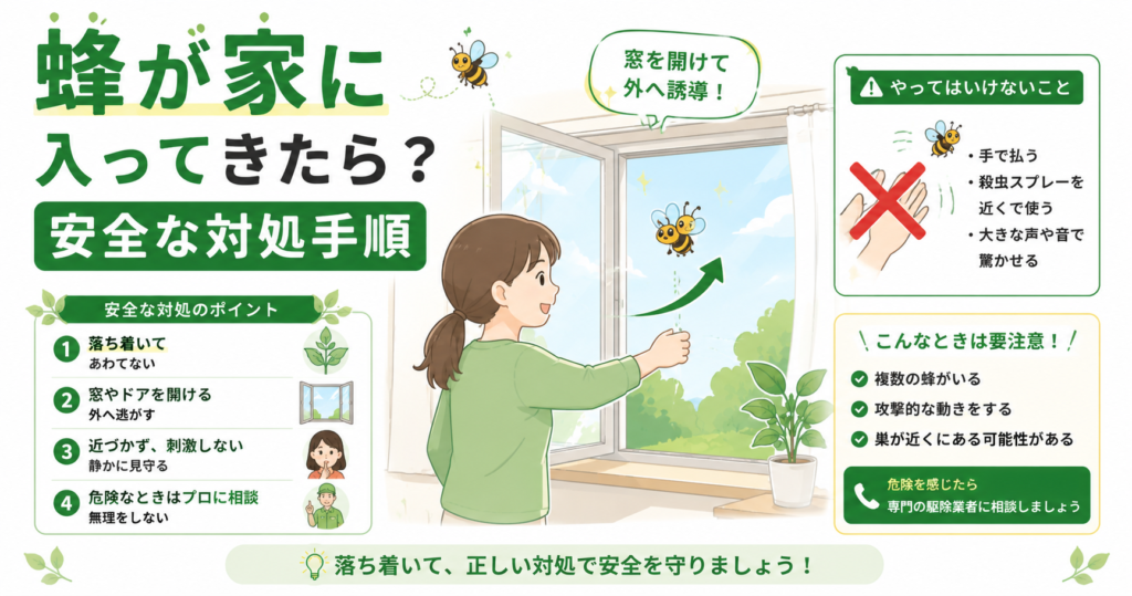 蜂が家に入ってきたら？安全に対処する手順まとめ