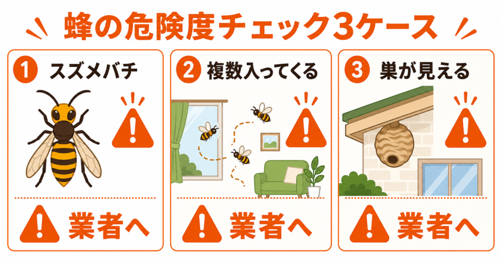 スズメバチや複数の蜂が家に入る場合は業者に依頼すべき3つのケース