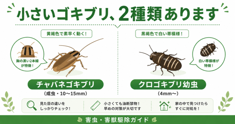 小さいゴキブリの種類は？幼虫の見分け方と対処法まとめ