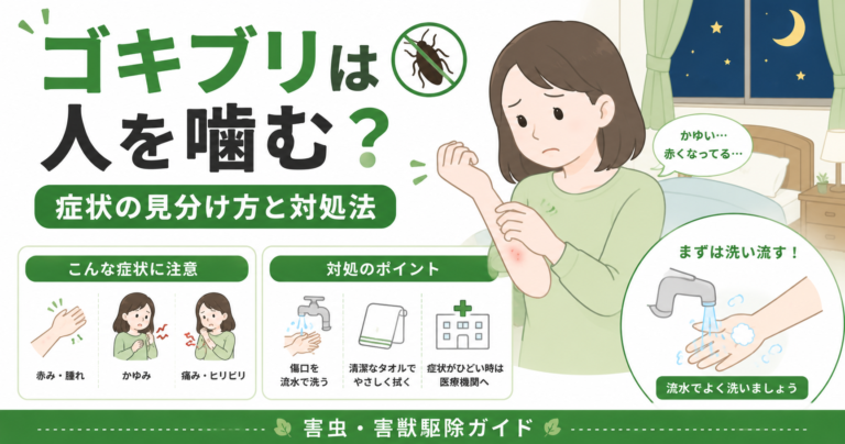 ゴキブリは人を噛む？症状の見分け方と対処法まとめ
