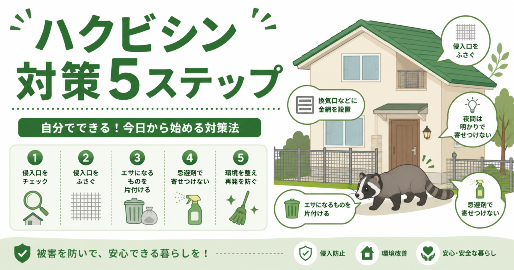 ハクビシン対策5ステップ｜自分でできる方法と業者の目安