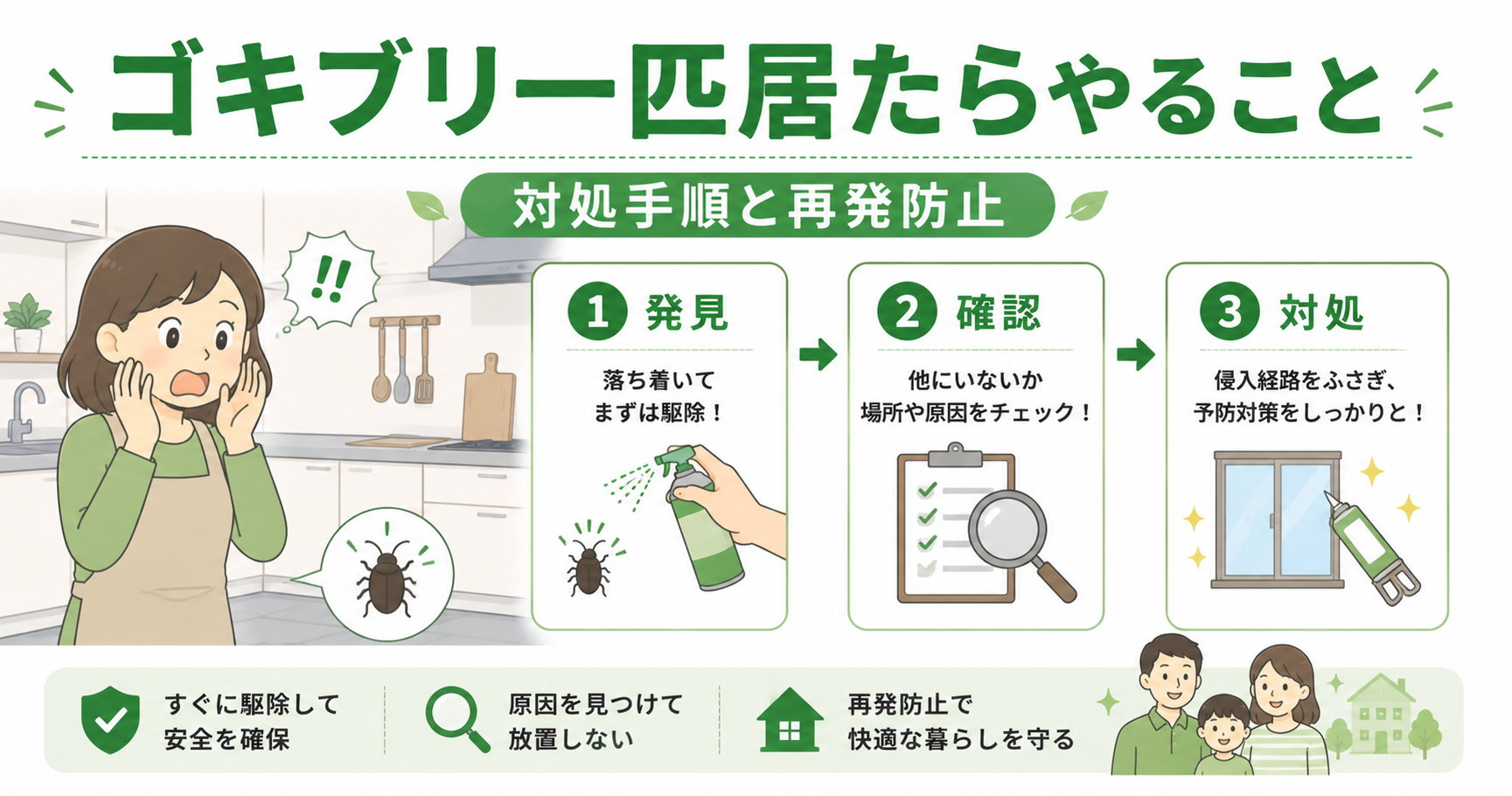 ゴキブリ一匹居たら対処手順