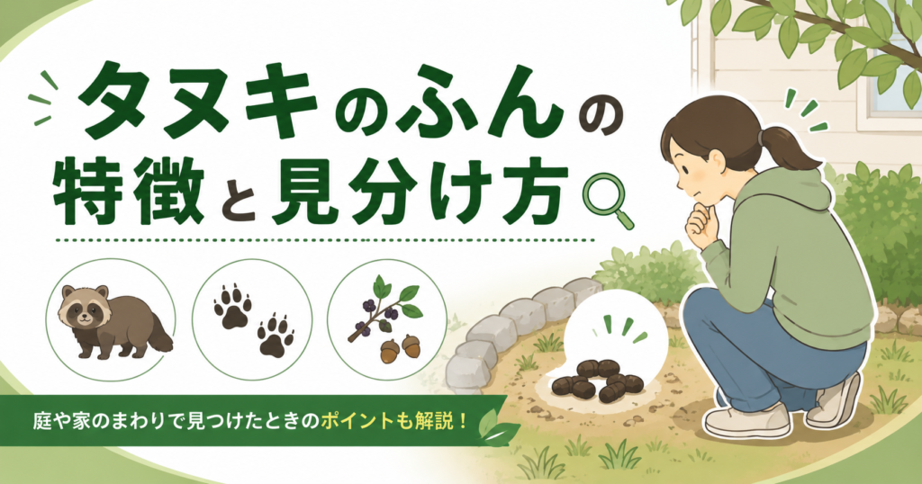 タヌキのふんの特徴と見分け方｜対処手順と再発防止