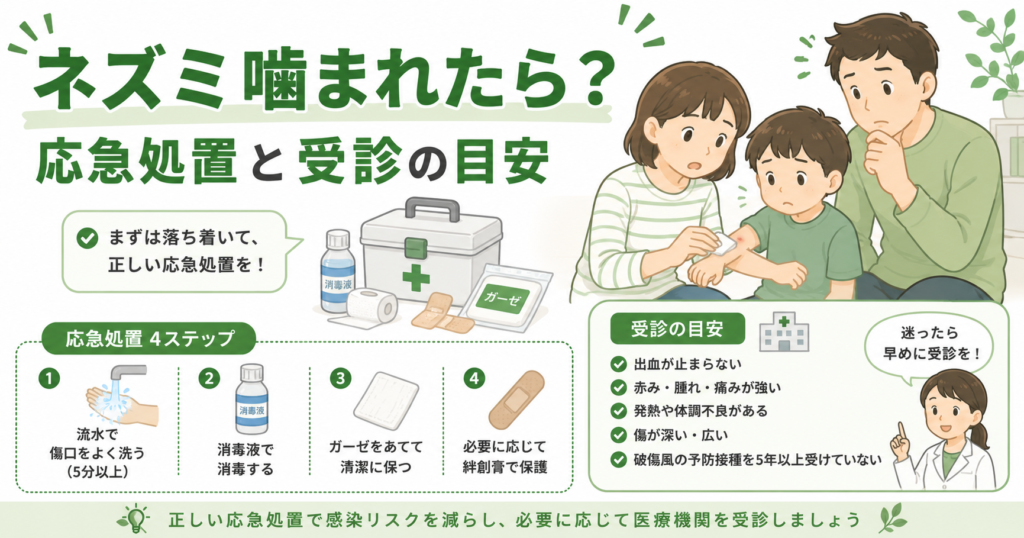 ネズミ噛まれたら？応急処置と受診の目安