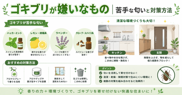 ゴキブリが嫌いなもの｜苦手な匂いと対策方法